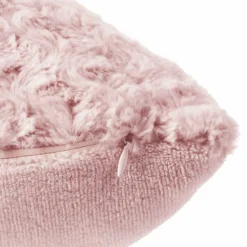 ATMOSPHERA Coussin carré (45 x 45 cm) Bouclée Rose Rose poudré