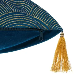 ATMOSPHERA Coussin carré (40 x 40 cm) Glitter Bleu canard
