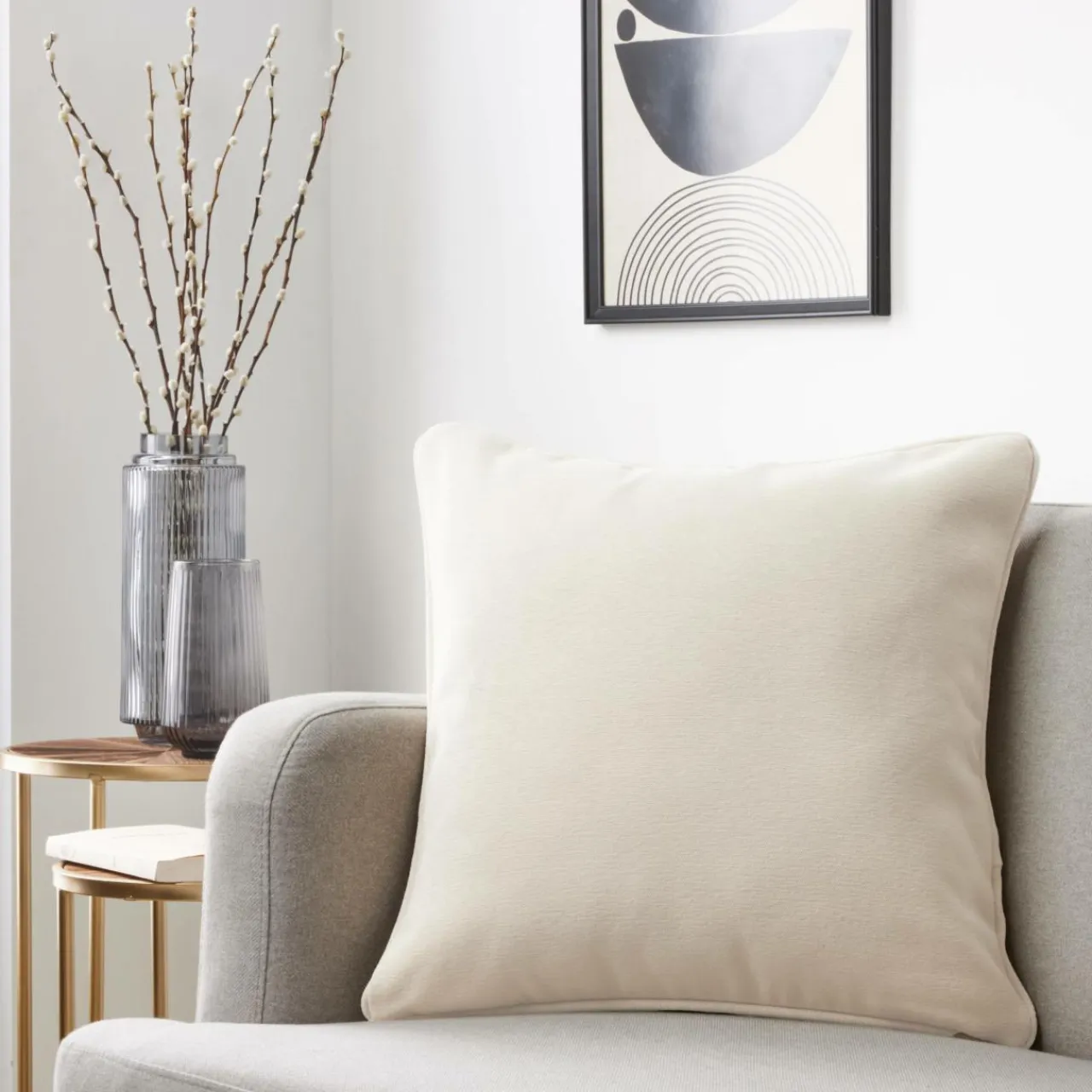 EMINZA Coussin carré (50 x 50 cm) Minuit sable Beige Discount