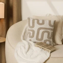 Atmosphera, cru017dateur d'intu017drieur Coussin carré (40 x 40 cm) Safina Beige Hot