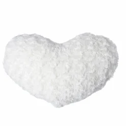 ATMOSPHERA Coussin Coeur (28 x 36 cm) Bouclée Blanc Discount