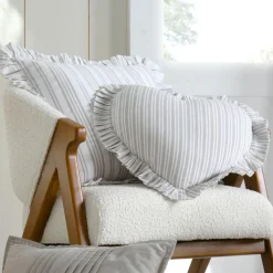 STOF Coussin cœur coton (45 x 45 cm) Joséphine Gris Best