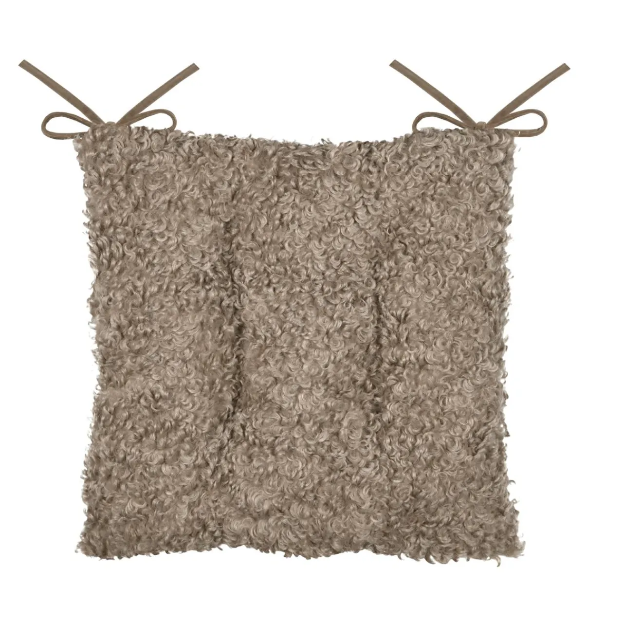 STOF Coussin de chaise carré bouclette (38 x 38 cm) Cosylife Taupe Best