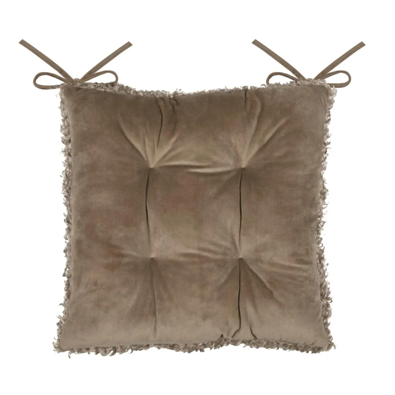 STOF Coussin de chaise carré bouclette (38 x 38 cm) Cosylife Taupe Best