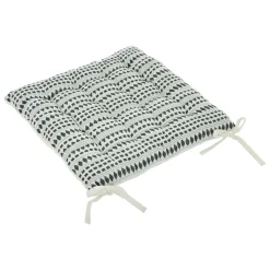 ATMOSPHERA Coussin de chaise carré coton recyclé (38 x 38 cm) Micah Bleu New