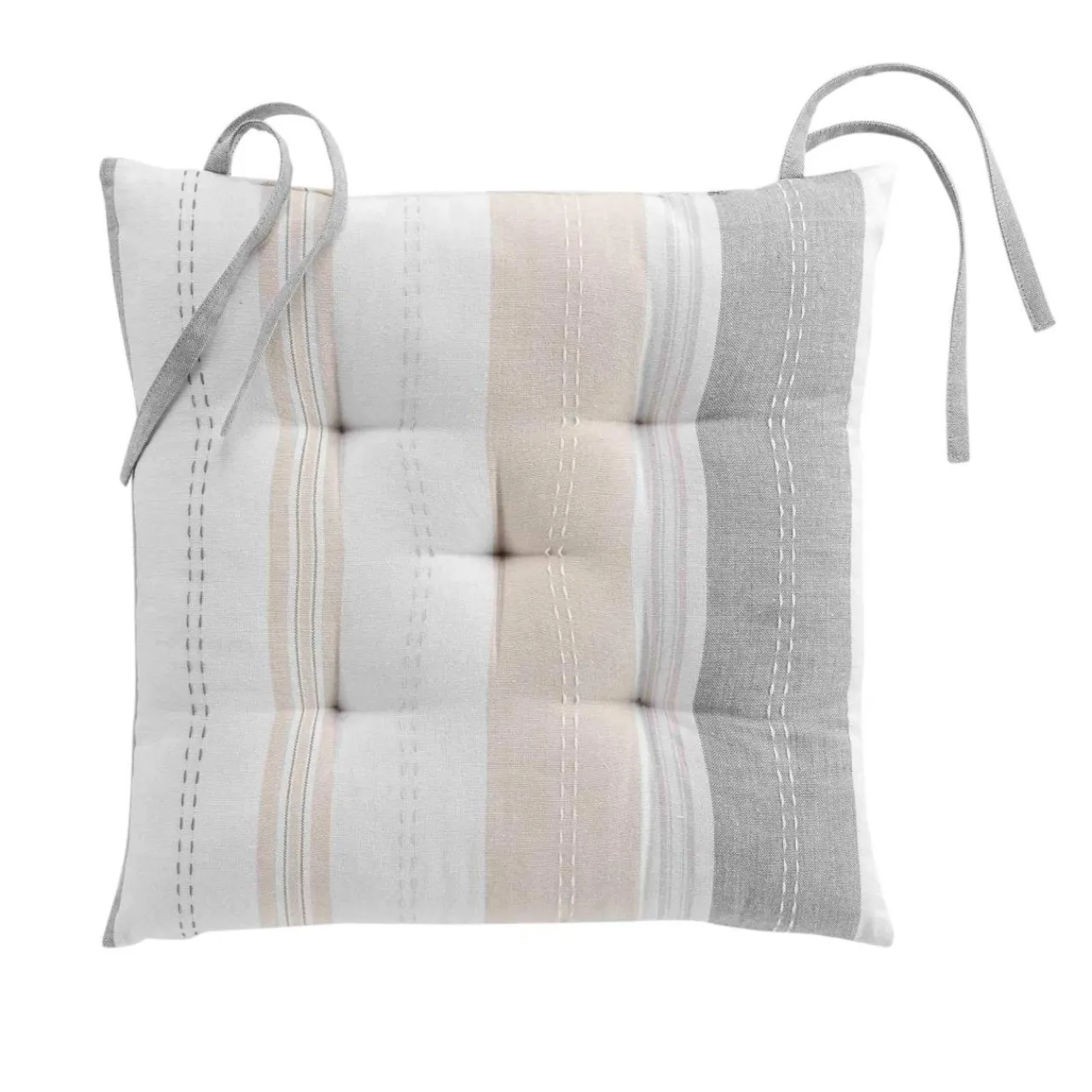 DOUCEUR D'INTERIEUR Coussin de chaise carré coton recyclé Andria Beige Clearance