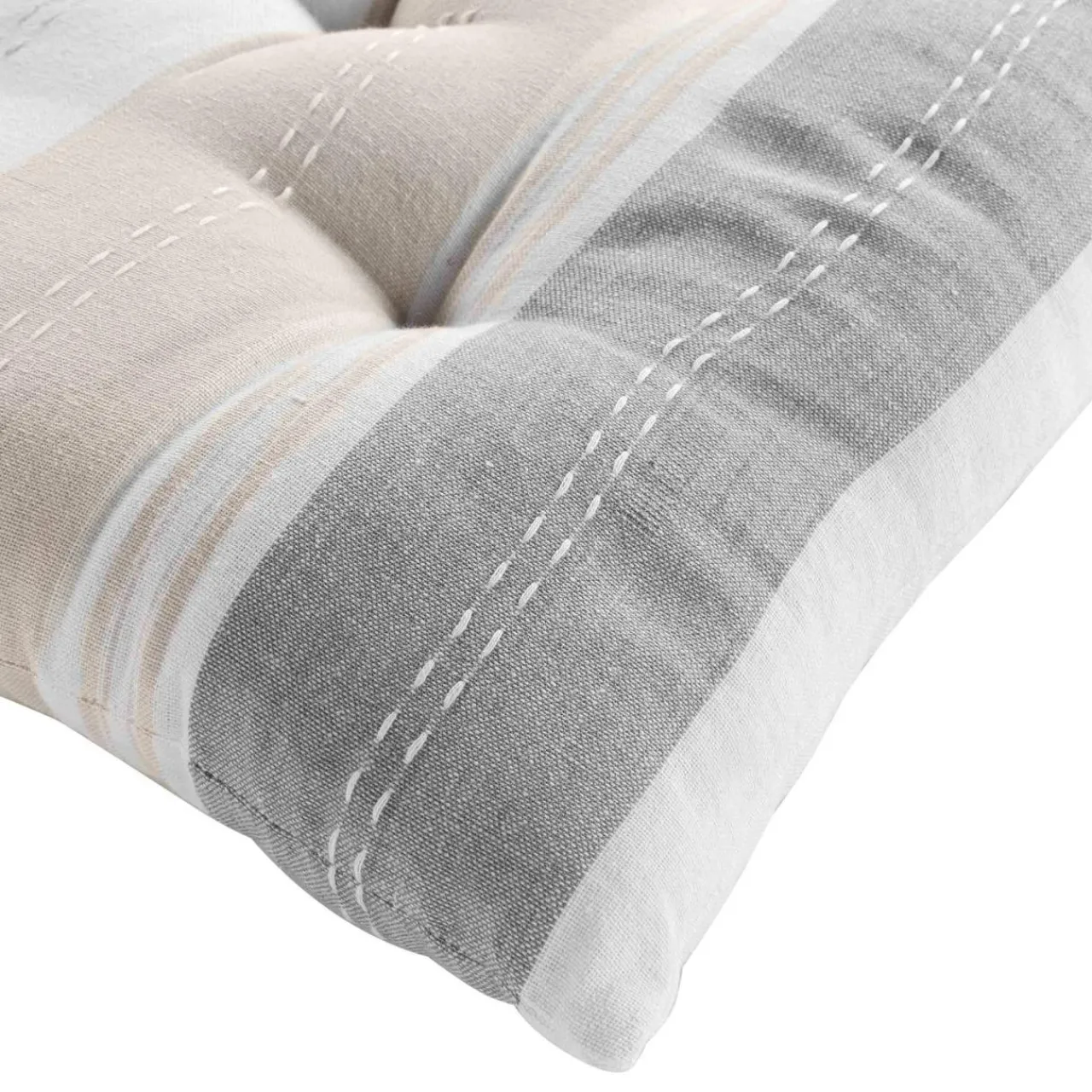 DOUCEUR D'INTERIEUR Coussin de chaise carré coton recyclé Andria Beige Clearance