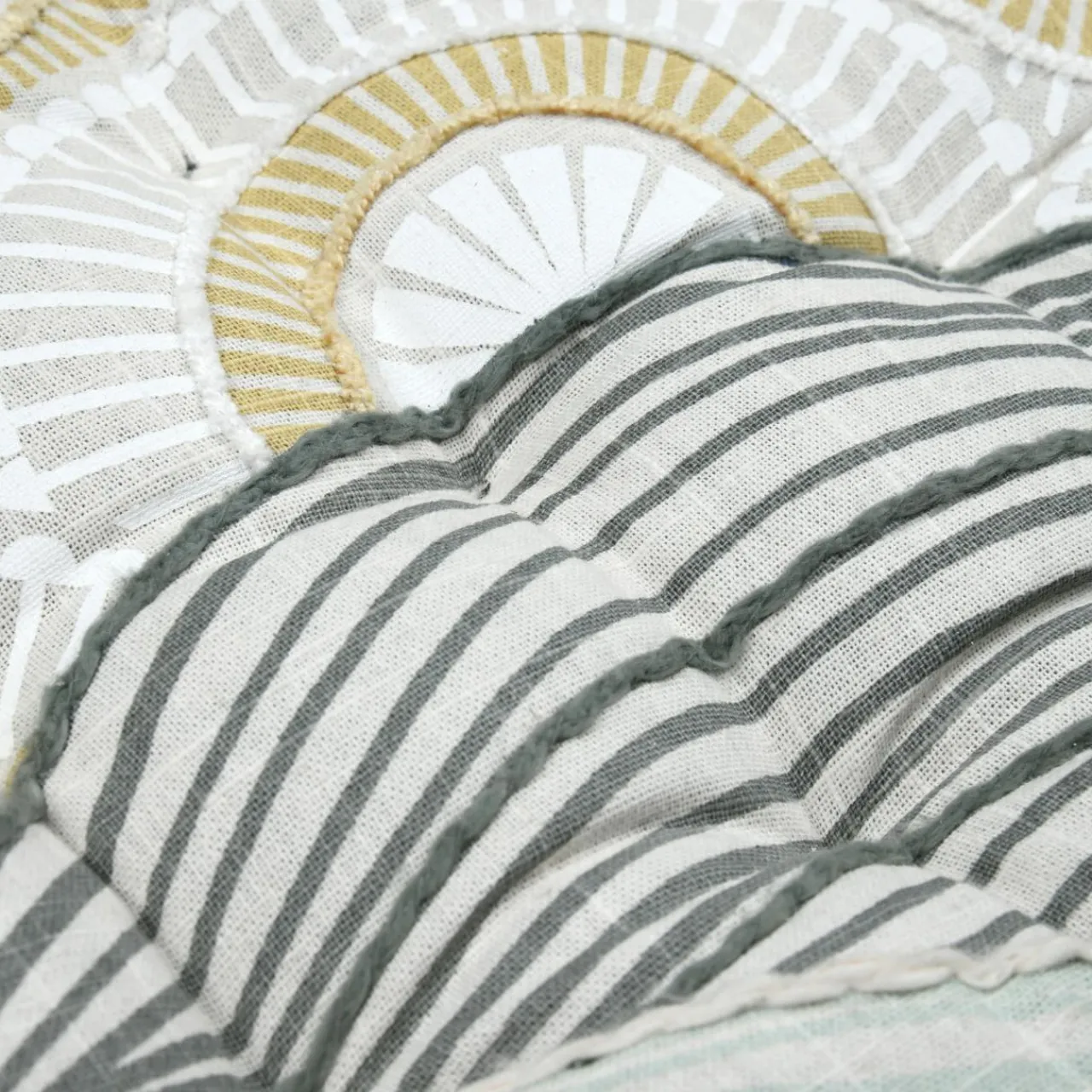 STOF Coussin de chaise carré coton (38 x 38 cm) Yuki Beige