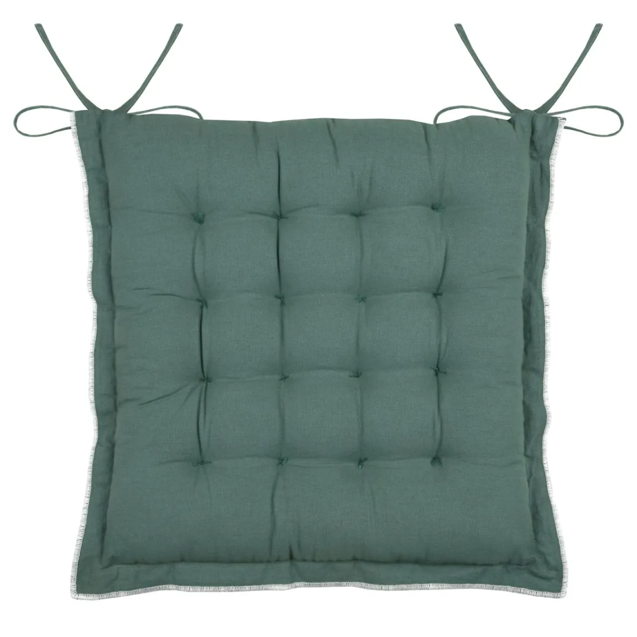 STOF Coussin de chaise carré coton (38 x 38 cm) Helios Vert