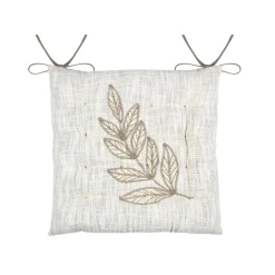 STOF Coussin de chaise carré coton (38 x 38 cm) Hemera Ecru New