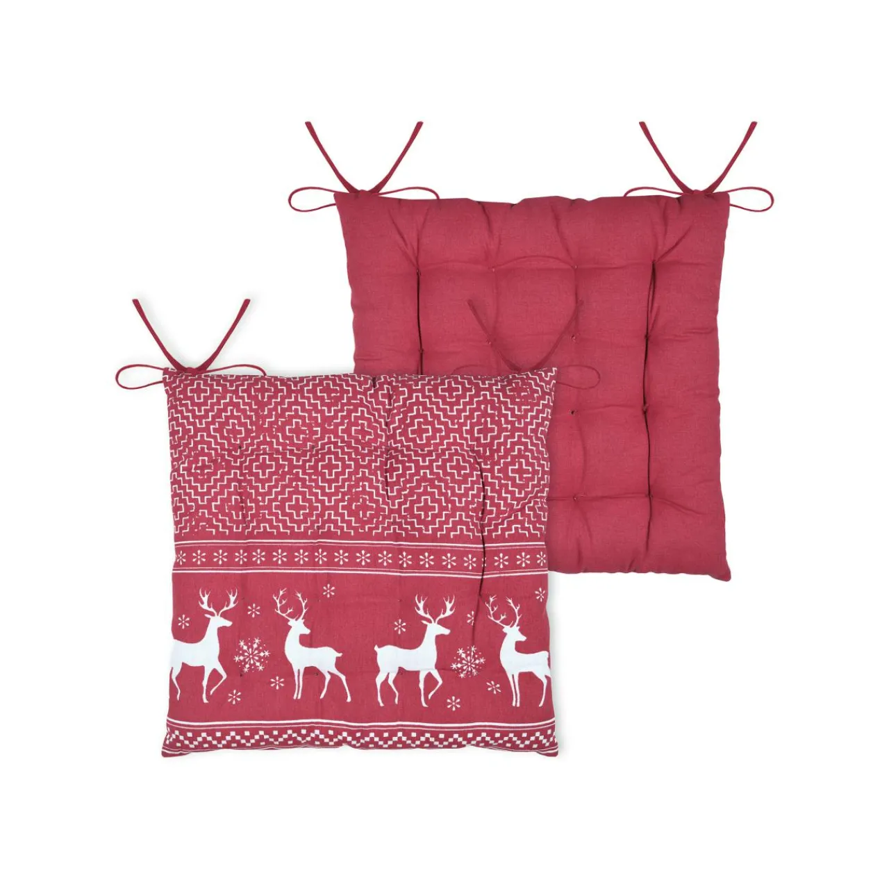 STOF Coussin de chaise carré coton (40 x 40 cm) Arbin Rouge