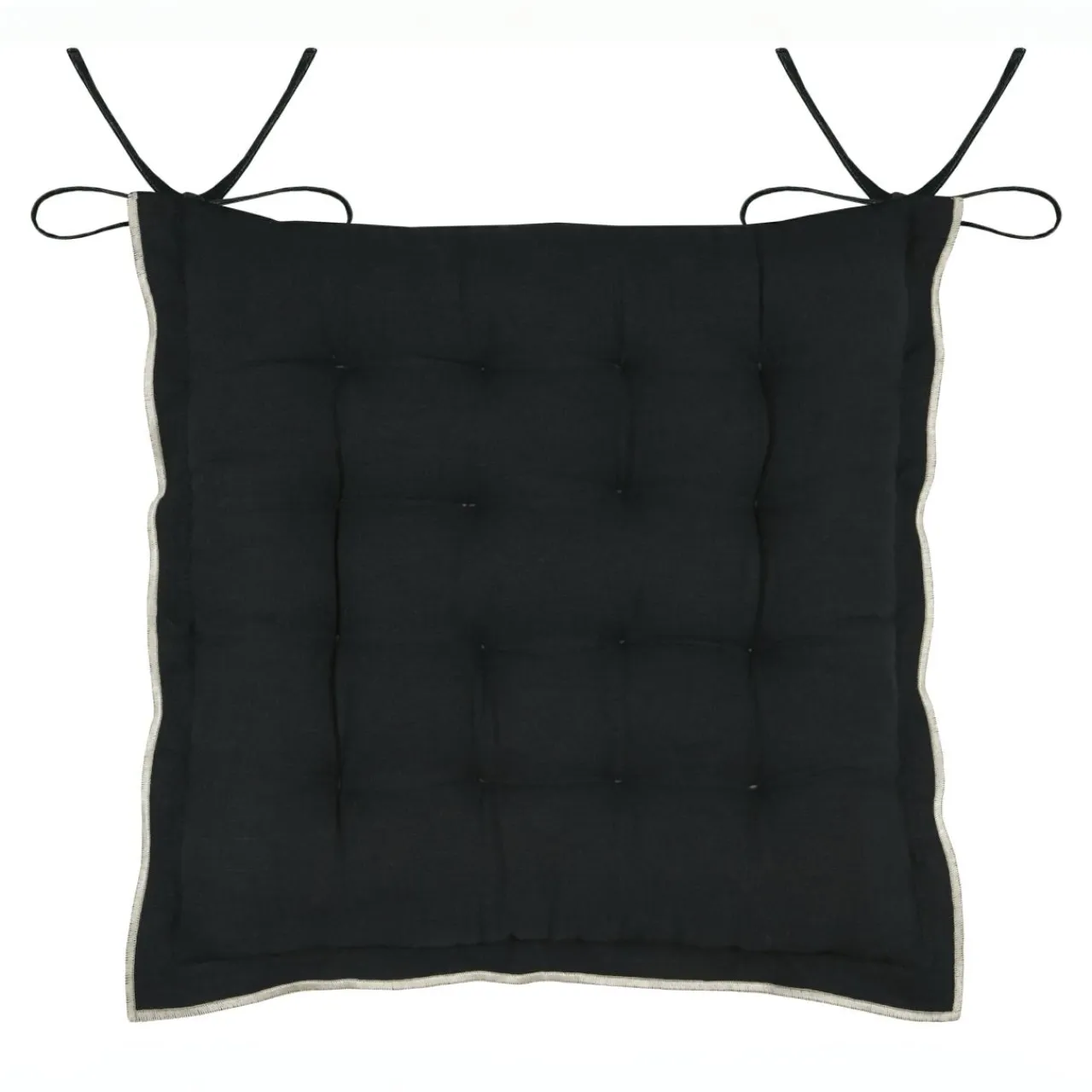 STOF Coussin de chaise carré coton (38 x 38 cm) Helios Noir Online