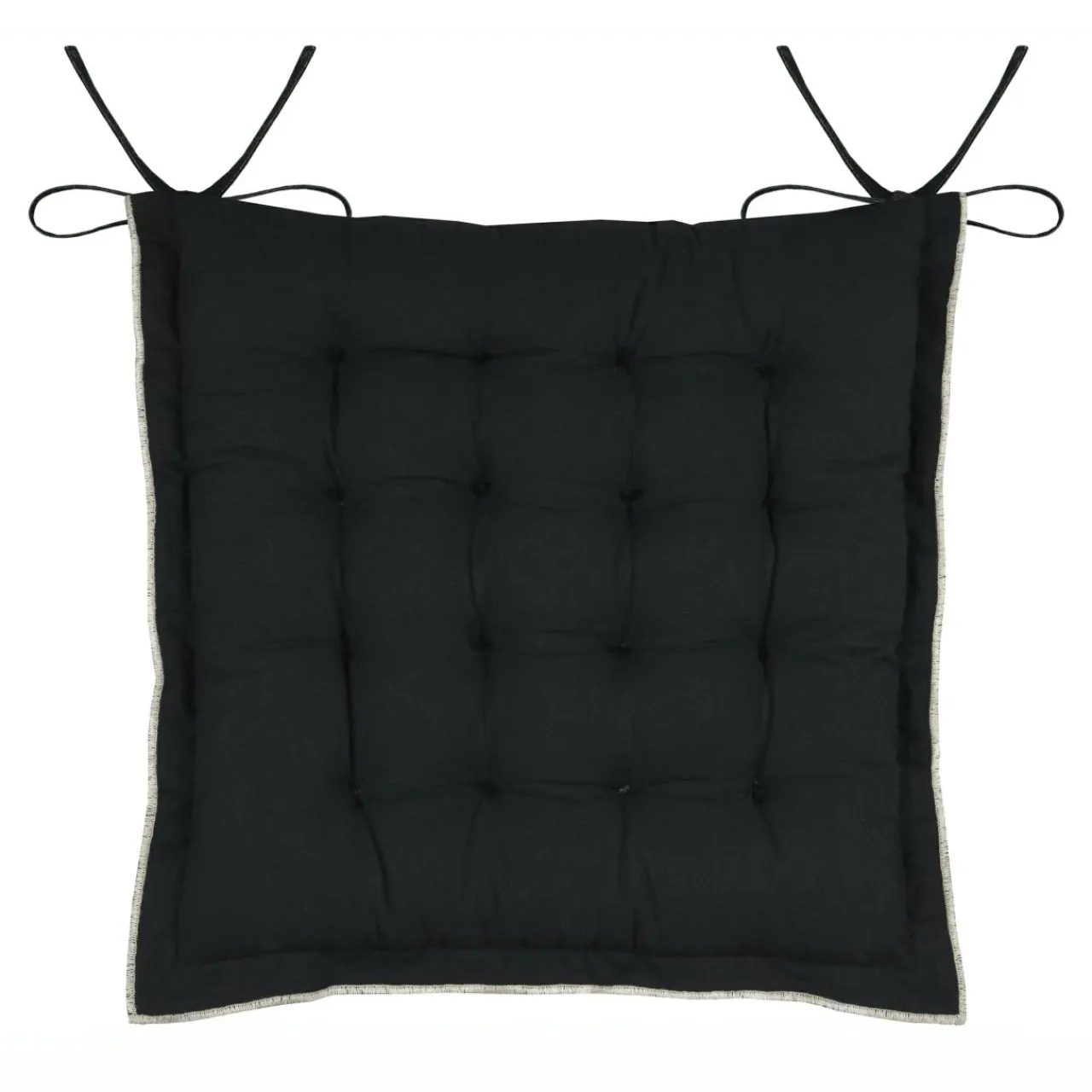 STOF Coussin de chaise carré coton (38 x 38 cm) Helios Noir Online
