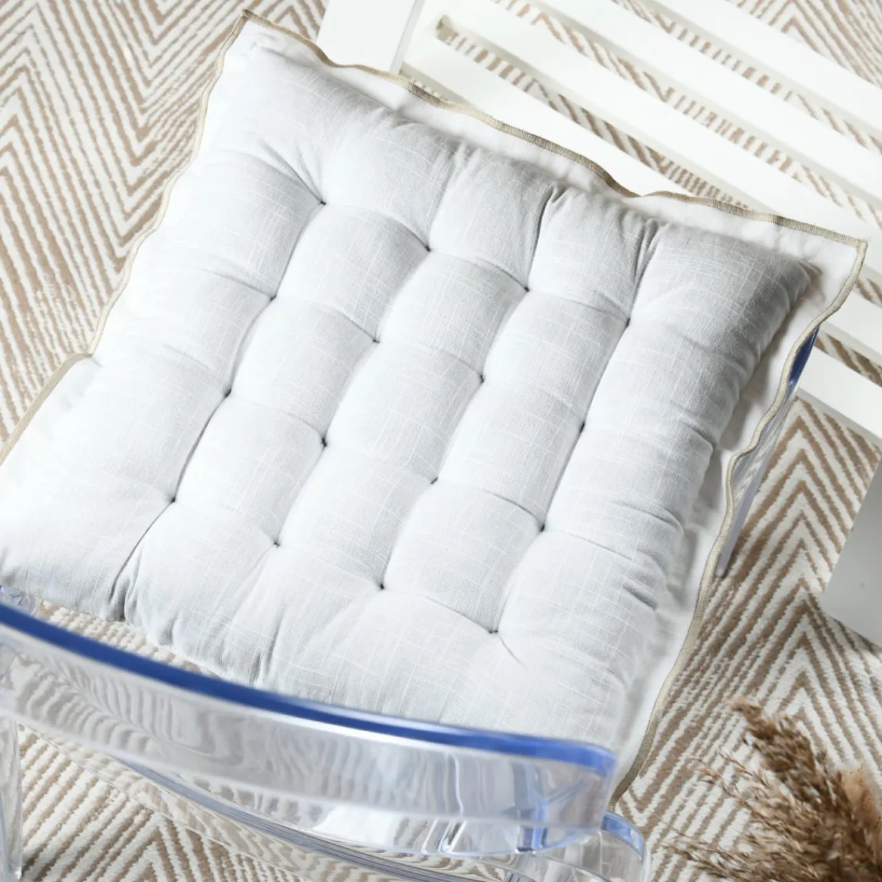 STOF Coussin de chaise carré coton (38 x 38 cm) Helios Blanc Outlet