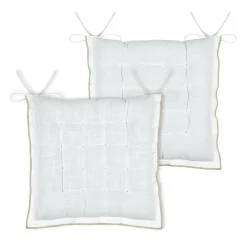 STOF Coussin de chaise carré coton (38 x 38 cm) Helios Blanc Outlet