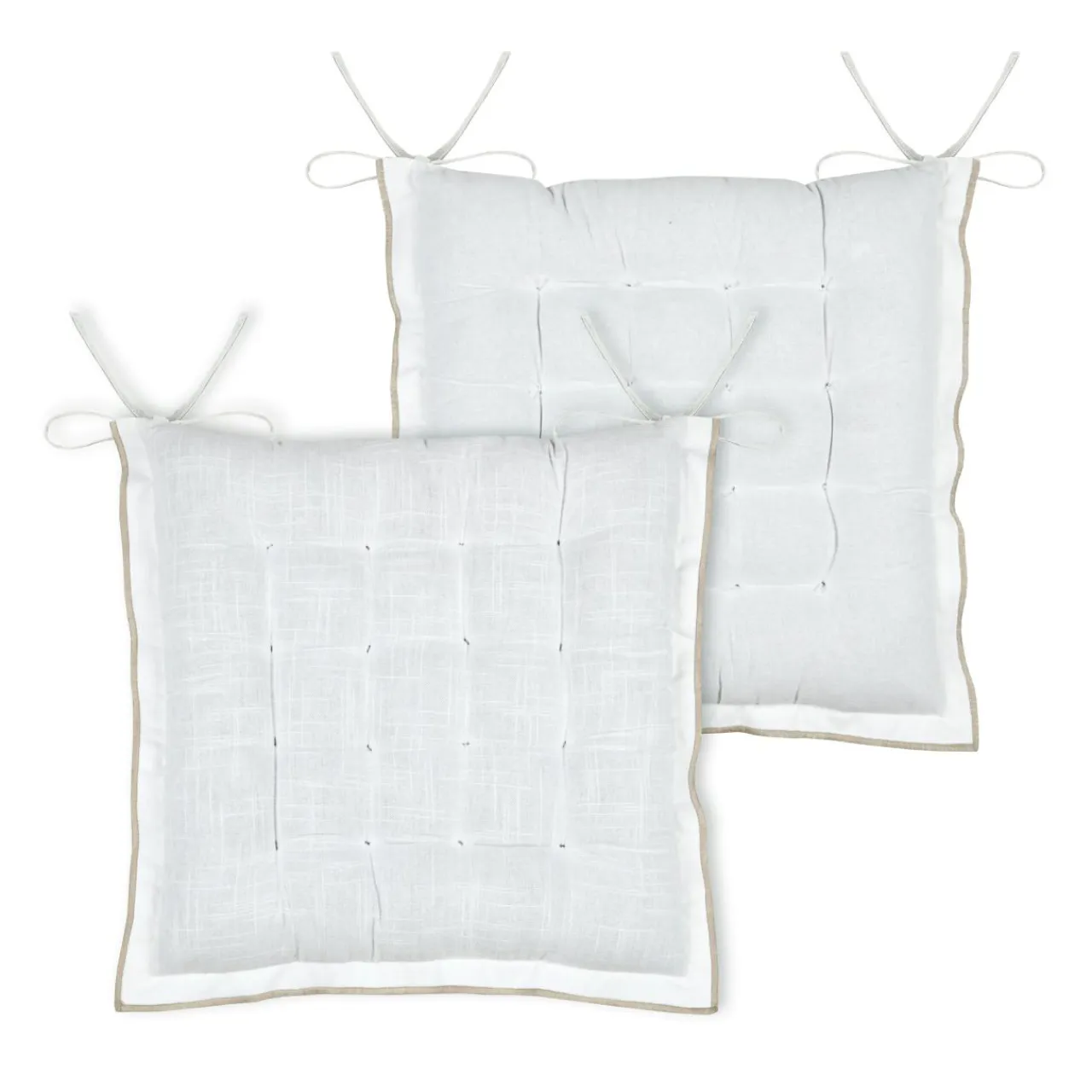 STOF Coussin de chaise carré coton (38 x 38 cm) Helios Blanc Outlet