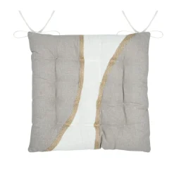 STOF Coussin de chaise carré coton (38 x 38 cm) Blokken Ecru Outlet
