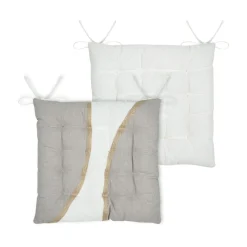 STOF Coussin de chaise carré coton (38 x 38 cm) Blokken Ecru Outlet