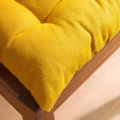 EMINZA Coussin de chaise carré coton (40 x 40 cm) Pixel Jaune moutarde Best