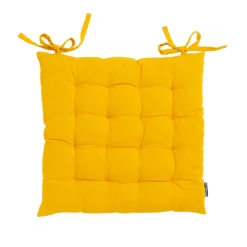 EMINZA Coussin de chaise carré coton (40 x 40 cm) Pixel Jaune moutarde Best
