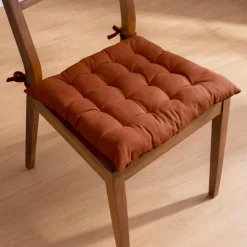 EMINZA Coussin de chaise carré coton (40 x 40 cm) Pixel Terracotta Clearance
