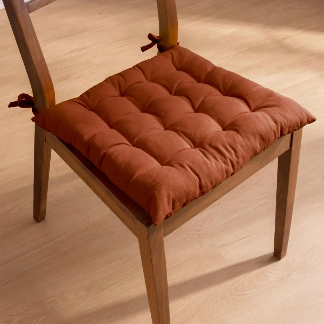 EMINZA Coussin de chaise carré coton (40 x 40 cm) Pixel Terracotta Clearance