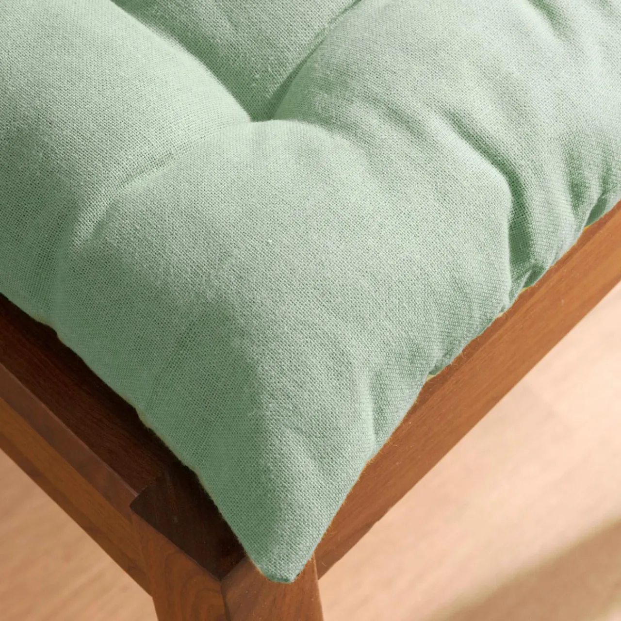 EMINZA Coussin de chaise carré coton (40 x 40 cm) Pixel Vert menthe Clearance