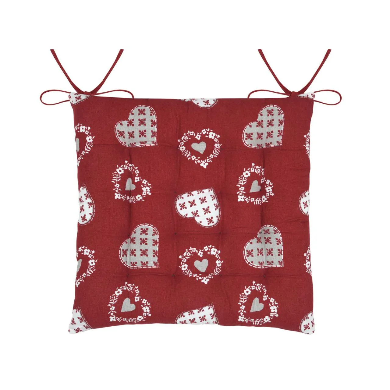 STOF Coussin de chaise carré coton (40 x 40 cm) Ornon Rouge Best