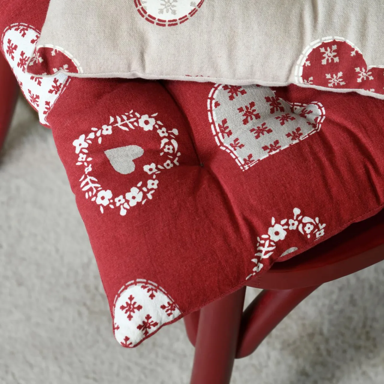 STOF Coussin de chaise carré coton (40 x 40 cm) Ornon Rouge Best