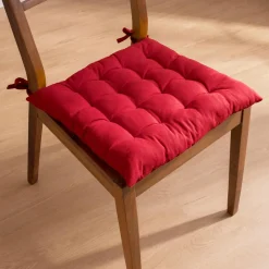 EMINZA Coussin de chaise carré coton (40 x 40 cm) Pixel Rouge New