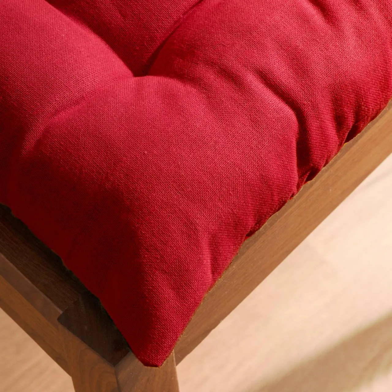 EMINZA Coussin de chaise carré coton (40 x 40 cm) Pixel Rouge New