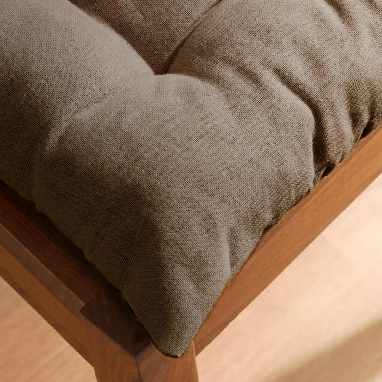 EMINZA Coussin de chaise carré coton (40 x 40 cm) Pixel Taupe Best