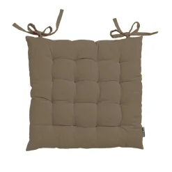 EMINZA Coussin de chaise carré coton (40 x 40 cm) Pixel Taupe Best