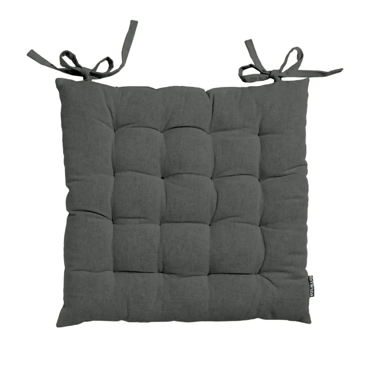 EMINZA Coussin de chaise carré coton (40 x 40 cm) Pixel Gris Anthracite Clearance