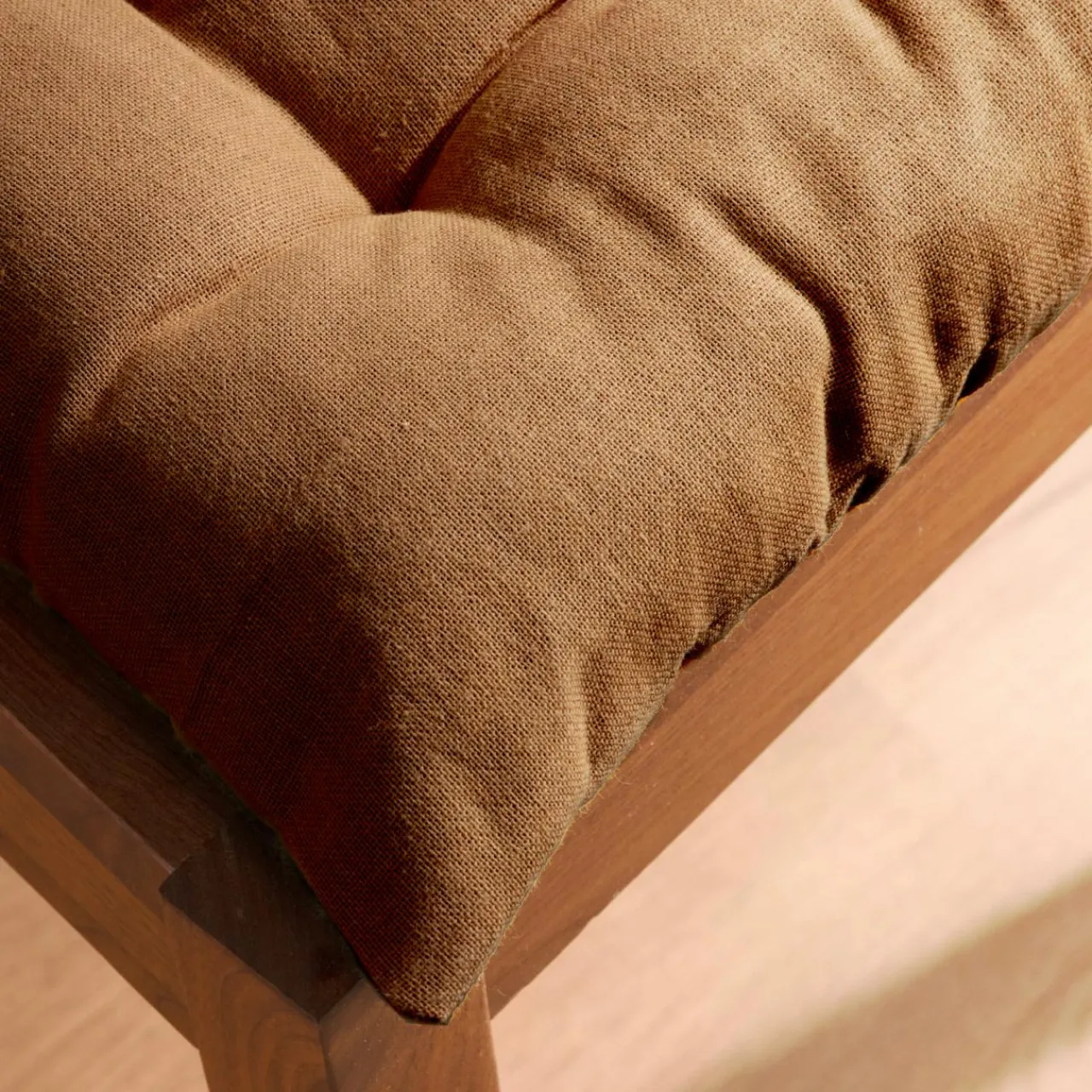 EMINZA Coussin de chaise carré coton (40 x 40 cm) Pixel Camel Discount