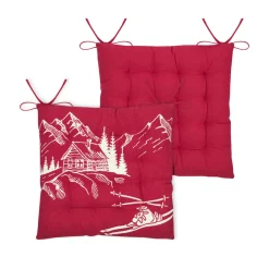 STOF Coussin de chaise carré coton (38x38 cm) Villard Bordeaux New