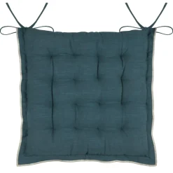 STOF Coussin de chaise carré coton (38 x 38 cm) Helios Bleu Discount
