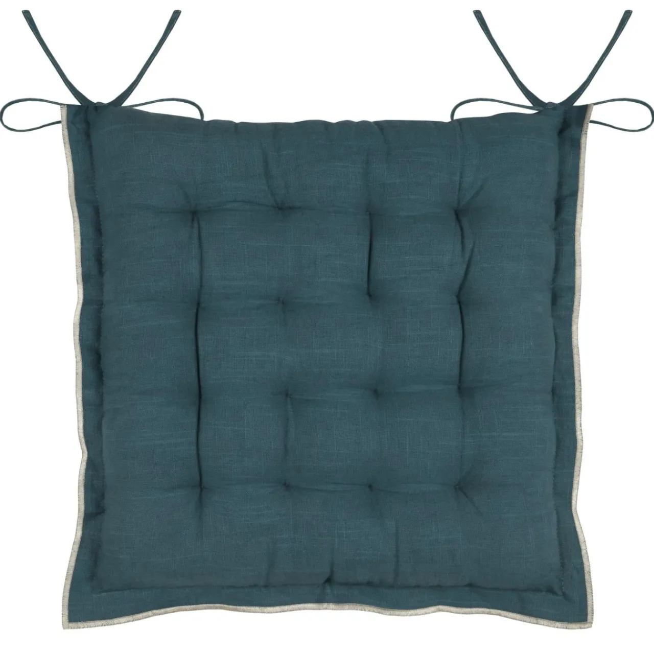 STOF Coussin de chaise carré coton (38 x 38 cm) Helios Bleu Discount