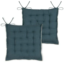STOF Coussin de chaise carré coton (38 x 38 cm) Helios Bleu Discount