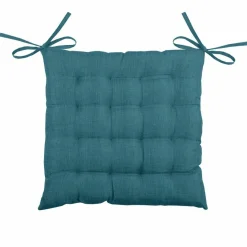 LOVELY CASA Coussin de chaise carré 16 points (40 x 40 cm) Béa Bleu canard Online