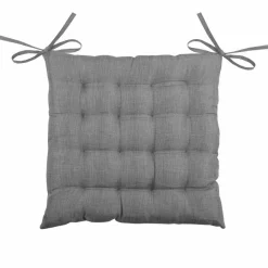 LOVELY CASA Coussin de chaise carré 16 points (40 x 40 cm) Béa Anthracite Gris foncé New
