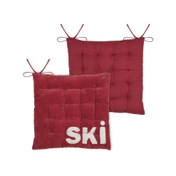 STOF Coussin de chaise carré velours (38 x 38 cm) Chamonix Rouge Best