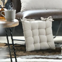 STOF Coussin de chaise carré velours (38 x 38 cm) Dandy Beige New