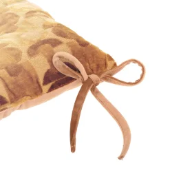 Atmosphera, cru017dateur d'intu017drieur Coussin de chaise carré velours (38 x 38 cm) Luna Jaune ocre Sale