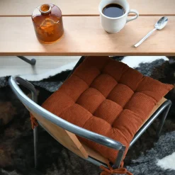STOF Coussin de chaise carré velours (38 x 38 cm) Dandy Terracotta Outlet