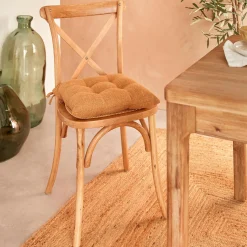 Atmosphera, cru017dateur d'intu017drieur Coussin de chaise carré (38 x 38 cm) Clem Cannelle Sale
