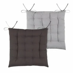 LOVELY CASA Coussin de chaise carré (40 x 40 cm) Duo Gris Anthracite Online