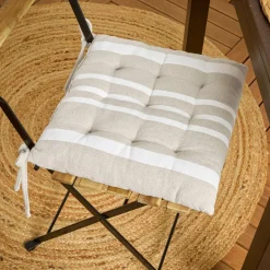 EMINZA Coussin de chaise extérieur carré (38 x 38 cm) Nautira Ecru Sale