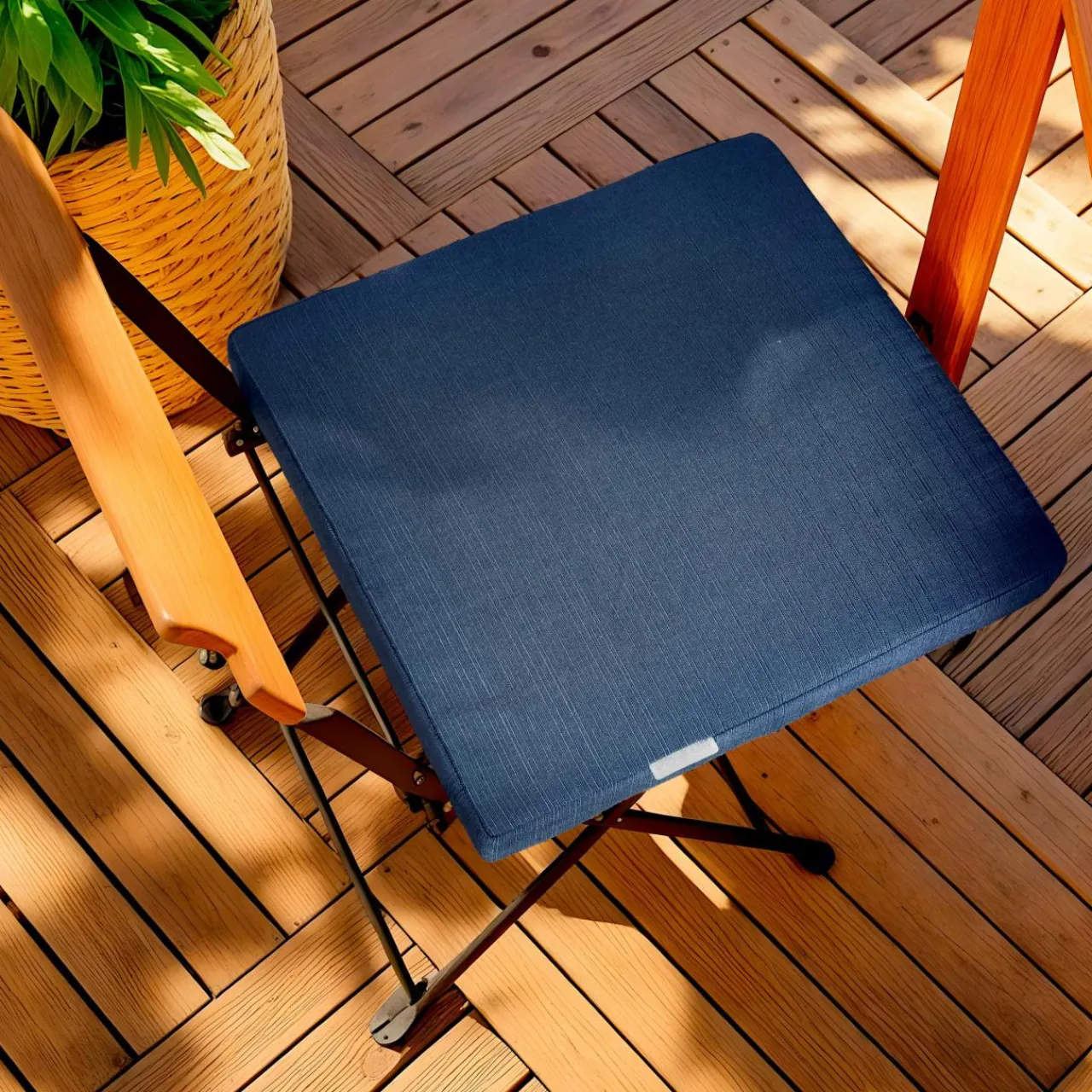 EMINZA Coussin de chaise extérieur carré (40 x 40 cm) Sunset Bleu nuit Hot