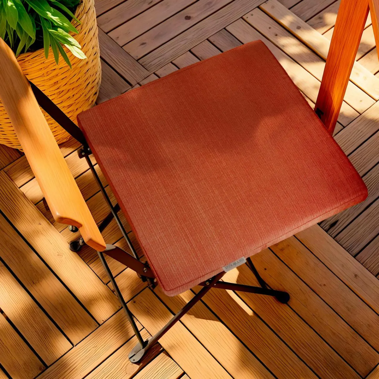 EMINZA Coussin de chaise extérieur carré (40 x 40 cm) Sunset Terracotta Best